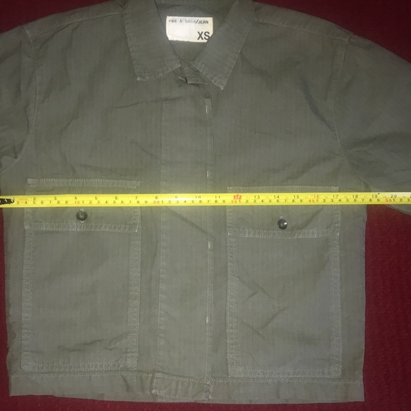 Rag and bone army green 3/4 button shirt/jacket women size XS BIN D - Picture 2 of 14